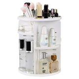 Mecool Makeup Organizer Rotating 360 Women Large Makeup Storage, Fits Lipsticks,Makeup Brushes, Perfume and More- White