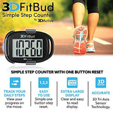 3DFitBud Simple Step Counter Walking 3D Pedometer with Lanyard, A420S