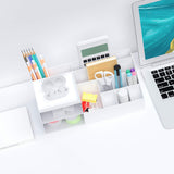 Cute Makeup Organizer with 10 Compartments and 2 Tiny Drawers, ZZWS Multifunction Desk Organizer, Storage Organizer for Vanity Countertop, Desk, Bathroom, Cosmetic, Makeup Brushes, Lipsticks (White)