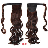 CXYP Curly Wavy Ponytail Extension Synthetic Drawstring Magic Paste Wrap Around Hairpiece 18 Inch Binding Onepiece (#33)