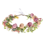 DreamLily Girls Camellias Flower Crown Birthday Photo Pops Hair Wreath Wedding Festival Floral Headpiece XM11 (C-Pink)