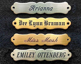 SADDLE NAME PLATE ORNATE Small Thick Solid Brass Custom Engraved