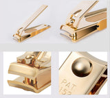 (Lot of 10 Sets) World No. 1. Three Seven (777) Nail Clipper (N-221YS-GR) MADE IN KOREA, SINCE 1975. (10 Sets, Gold)
