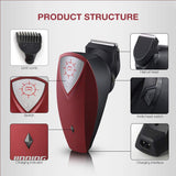 Bald Head Clipper Shortcut Pro Self-Haircut Kit 360 Roatating Head Hair Clippers Cordless Rechargeable Hair Trimmers Beard Shaver with 4 Combs For Self-haircut at Home (red)