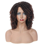 Affinitee Short Dreadlocks Twist Wig for Black Women - Synthetic Braided Crochet Curly Faux Locs Wig for African American Women - 6 Inches #1B/30