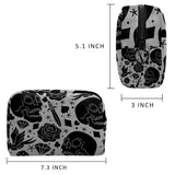 Horror Tattoo Makeup Bag, Toiletry/Travel Bag for Brushes Jewelry Accessories Collection, Single Layer Storage Bag for Women