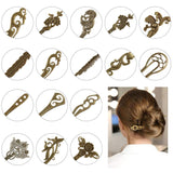 24 Pieces Chinese Hair Sticks Handmade Vintage Women Girl Hair Chopstick Bronze and Classic Hair Fork Accessory for Christmas Gift Black five
