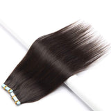 SEGO Tape In Hair Extensions Human Hair Glue In Real Extensions Skin Weft Remy Human Hair Extensions Straight Invisible Seamless Double Side Tape 40 Pieces Dark Brown 24inch (100gram)