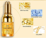 Gold Foil Essence to Shrink Big Pores 24K Gold Hexapeptide Stock Solution, JUYOU 24K GOLD SERUM, 99.9% Pure Gold SERUM, Suitable for All Skin Type (1Pack, 24K Gold SERUM)