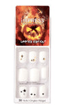 Kiss ImPress Press-On Manicure White Short Length Nails BIPA259X Faraway Stars (Star Design) Halloween Limited Edition
