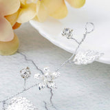 Yean Bride Wedding Hair Vine Headband Gold Leaf Bridal Accessories for Women (Silver)