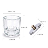 Kalolary 2Pcs Nail Art Dappen Dish with 6Pcs Acrylic Nail Brush Set, Mini Glass nail cup with lid Acrylic UV Gel DIY Brush Nail Crystal Cup Set for Acrylic Powder Liquid Styling Tool (Blue Brush)