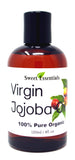 100% Organic Jojoba Oil | Imported From Argentina | Various Sizes | Virgin/Unrefined | Golden | Cold Pressed | 100% Pure | Natural Moisturizer for Skin, Hair and Face | By Sweet Essentials (4 fl oz)