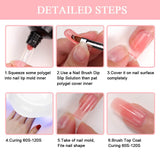 Yayoge Nail Builder Gel Kit with Lamp 30ml Clear Nail Extension Gel with White 6W LED UV Nail Lamp Manicure Tools for Nail Extension Nail Art DIY Salon and at Home (Clear White)