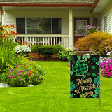 Unves St Patricks Day Garden Flag 12.5"x18" Vertical Double Sided, Shamrock Happy