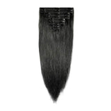 Double Weft 100% Clip in Remy Human Hair Extensions #1 Jet Black 10''-24'' Full Head Thick Thickened Long Soft Silky Straight 8pcs 18clips for Women Fashion 16" / 16 inch 130g