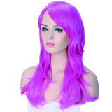 23'' Long Wavy Hair Wig Heat Resistant Curly Synthetic Wigs Cosplay Wig (Rose Red) for Women