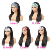 Headband Wigs for Black Women Straight Human Hair Wigs Glueless None Lace Front Wigs Half Wigs for Black Women Natural Color (20 inch)