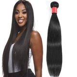Misoun Hair Unprocessed Brazilian Virgin Hair Straight Hair Bundles Virgin Human Hair Extensions Weft Natural Black Color (100+/-5g)/pc Can be Dyed and Bleached (10, Straight Hair Bundle)