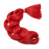 24 Inch Jumbo Braids Hair Extensions High Temperature Synthetic Hair African Rainbow Box Braiding Hair for Senegal Twist 100g/pack Red 3 Packs