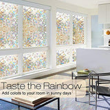 rabbitgoo Window Privacy Film, Rainbow Window Clings, 3D Decorative Window Vinyl