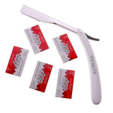 Professional Barber Straight Edge Razor Safety with 100-Pack Derby Blades - 100 Percent Stainless Steel - by VICMOVE (1 razor + 100 blades)
