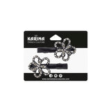 Black Flower Salon Clips