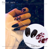 Edary Gothic False Nails Glossy Full Cover Fake Nails Stiletto Acrylic Nails for Women and Girls（24PCS）