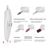 TOUCHBeauty Electric Nail File Drill Buffer Polisher Set with LED Light, 5in1 Professional Manicure Pedicure Set, Fingernail Toenaill Care Tools Cordless Battery Operated Golden TB-1333