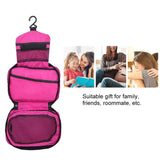 Foldable Zipper Cosmetic Storage Bag - Large Cosmetic Makeup Travel Organizer,Organize Make Up, Cosmetics, First Aid, Personal Care, Bathroom - Various Compartments Travel Wash Bag(Rose Red)