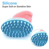 IRONLAND Silicone Bath Back Scrubber &Body Brush 2Pcs Silicone Back Scrubber for Shower 30 INCH Exfoliating Body Bath Brush Grey