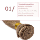 100% Unprocessed Brazilian Virgin Hair Extensions Human Hair Bundles Straight Human Hair Weaves Human Hair Weft Grade 7A Natural Hair #27 Dark Blonde 16'' 100g