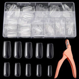 Clear Acrylic Nail Tips for Women LetGoShop Fake Nails Lady French Style Acrylic Artificial Tip Manicure with Box of 10 Sizes 500pcs for Nail Art Salons and Home DIY