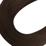 Komorebi Clip in Human Hair Extensions Thick and Straight Hair Drkest Brown Color Real Human Hair Extensions Clip on 20inchs 7pcs/85g