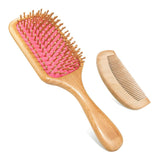 Natural Wooden Paddle Hair Brush,Detangler Brush,Massage Scalp Brush for Long Short Curly Thick Thin Hair for Men Women Kids, Massaging Scalp, Reducing Tangle & Hair Breakage, Promoting Hair Growth
