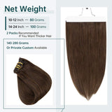 Full Shine Human Hair Clip In Extensions 18 Inch 7 Pcs Full Head Clip on Hair Extensions Human Hair Color 4 Medium Brown Clip In Hair 100 Gram Real Hair Extensions Clip Ins