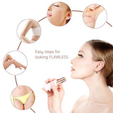 MXiiXM Replacement Heads with Cleaning Brush, Women Painless Facial Hair Remover Trimmer Blade, As Seen On TV 18K Rose Gold (6Pcs)