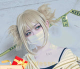 Aadesso Anime Himiko Toga Cosplay Yellow Wigs Short for My Hero Academia Cosplay Halloween Wigs