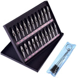 Tattoo Stainless Steel Tip Kits - BoChang 22pcs Tattoo Tips Set with Cleaning Brush Tattoo Tip Kits Assorted Round/Flat/Diamond Tip RT FT DT for Coil Tattoo Machine Rotary Gun Tip Accessories Set