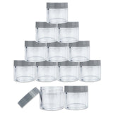 Beauticom 30G/30ML Clear Round Sample Container Jars with Gray Flat Top Lids for Lotion, Cream, Salves, Cosmetic and Makeup Samples - BPA Free (30 Pieces)