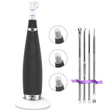 Blackhead Remover Pore Vacuum-VKK Pore Cleaner Acne Extractor Blackhead Whitehead Comedone Face Blackhead Vacuum Remover Tool Wireless Rechargeable (Black)