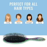 Wet Brush Hair Brush Poly Tip Forest Florals Original Detangler with Ultra Soft Bristlesfor Women, Men and Kids, Gentle Detangle for Wet or Dry Hair- Mint Poppies