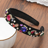 Crystal Rhinestone Wide-edge Headband for Women Hair Hoops Hair Accessories for Girls 5 styles Hair Band (One size, Style 4)