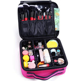 Docolor Makeup Train Cases Cosmetic Case Professional Travel Makeup Bag Organizer Portable Makeup Artist Storage Bag for Cosmetics Makeup Brushes Toiletry Travel Accessories (Rose Red)