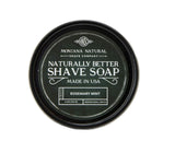 MNSC Rosemary Mint Artisan Small Batch Shave Soap for a Naturally Better Shave - Smooth Shave, Hypoallergenic, Prevent Nicks, Cuts, and Razor Burn, Handcrafted in USA, All-Natural, Plant-Derived