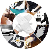 VSILE 12 Pairs Moisturizing Gloves,White Cotton Gloves,Spa Gloves Inspection Gloves, Make-up Moisturizing Hands, Jewelry, Silver Photo Inspection