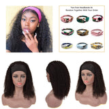 Headband Wig Curly Human Hair Wigs for Black Women 150% Density Brazilian Remy Kinky Curly Headband Wigs Human Hair Glueless None Lace Front Wigs Natural Color (18)