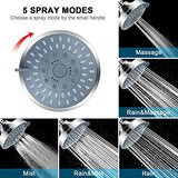 High Pressure Fixed Shower Head Hopopro 5-Setting Upgraded Bathroom Showerhead