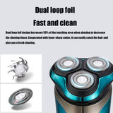 KEMEI Electric Shaver Razor for Men,LCD Display Wet & Dry Mens Razors for Shaving Electric Cordless With Pop-up Trimmer,Rotary Razors Electric Shavers for Men Waterproof Rechargeable -Blue