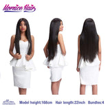 Mornice Hair 3 Bundles 10A Brazilian Straight Virgin Hair 14" 16" 18", 100% Unprocessed Remy Natural Color Black Brazilian Straight Human Hair Weave Extensions